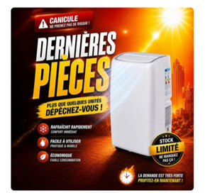 Climatiseur Kooper - 12000 Btu - Blanc - Portable