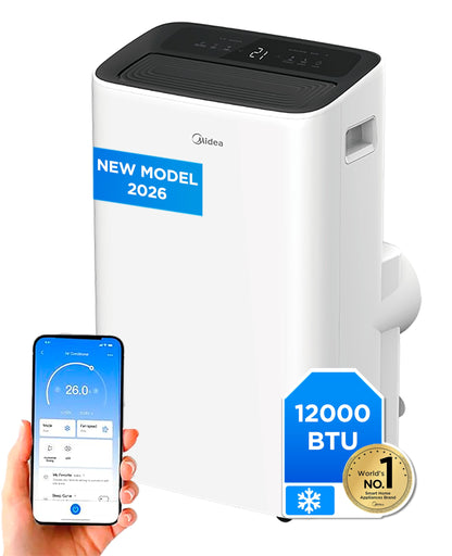 MIDEA - Climatiseur mobile silencieux - 12 000 Btu avec évacuation